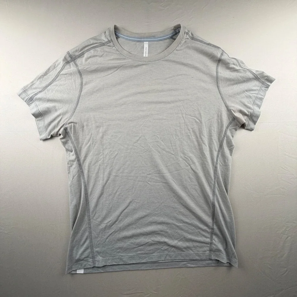 Ten Thousand Durable Shirt Training Tee Mens Large Gray Solid Flatlock Seams 272